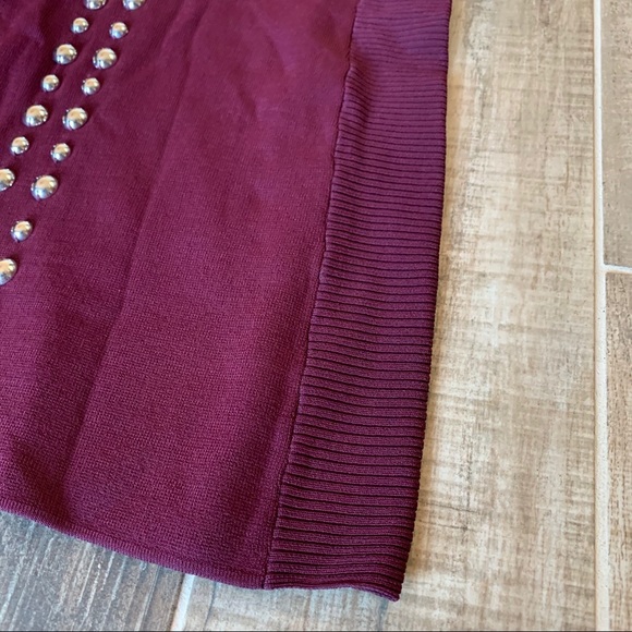 ✨ NWT I.N.C Burgundy Studded Mock Neck Dress - Picture 6 of 11